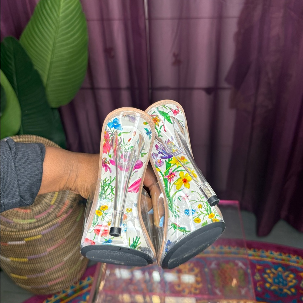 Floral Transparent Women's Heels size 9